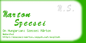 marton szecsei business card